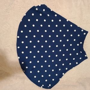 Eva Mendes Skirt Navy with white polka dots